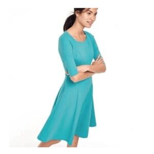 Boden Alice Ponte Fit and Flare Dress Turquoise size US 8R